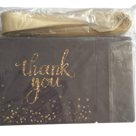 Thank You Gift Bags Mini Party Favor Navy Blue Gold 4.6 x 1.8 x 3.9'' 24 Pcs - Picture 7 of 7